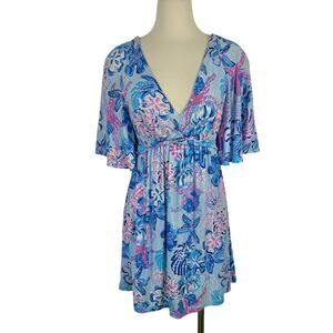 Lilly Pulitzer Minka Skirted Romper Mini Dress in Bahamas Beachcomber XS NWT